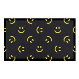 Artsy Mats Smiley Indoor & Outdoor Doormat - 70x40cm in Black - Size: 40 cm x 70 cm - thumbnail 2