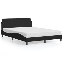 Berkfield Home Bed Frame without Mattress Black 135x190 cm Double Velvet - thumbnail 1