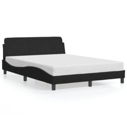 Berkfield Home Bed Frame without Mattress Black 135x190 cm Double Velvet - thumbnail 2