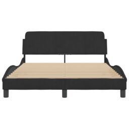 Berkfield Home Bed Frame without Mattress Black 135x190 cm Double Velvet - thumbnail 4