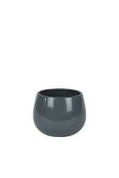 KDMD Hortus Glossy Grey London Pot 12cm H x 13cm Dia 2 Pack - thumbnail 2