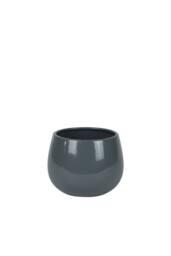 KDMD Hortus Glossy Grey London Pot 12cm H x 13cm Dia 2 Pack - thumbnail 1