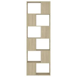 Berkfield Home Book Cabinet Room Divider Sonoma Oak 60x24x186 cm Engineered Wood in Light Oak - Size: 60 x 24 x 186 cm - thumbnail 5