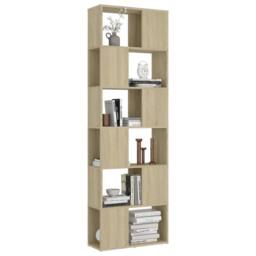Berkfield Home Book Cabinet Room Divider Sonoma Oak 60x24x186 cm Engineered Wood in Light Oak - Size: 60 x 24 x 186 cm - thumbnail 4