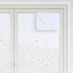 Berkfield Home Window Films 4 pcs Frosted Flowers Pattern PVC in White - thumbnail 3