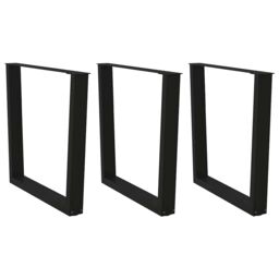 Berkfield Home Dining Table Legs V-Shape 3 pcs Black 80x(72-73.3) cm Steel - thumbnail 1