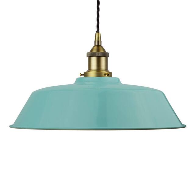 SE Home Duck Egg Blue Chancery Pendant Light - Matt Antique Brass - image 1