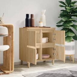 Berkfield Home Sideboard Sonoma Oak 60x35x70 cm Engineered Wood in Light Tan - Size: 60 x 35 x 70 cm - thumbnail 3