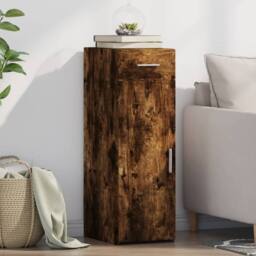 Berkfield Home Sideboard Smoked Oak 30x42.5x93 cm Engineered Wood in Brown - thumbnail 2