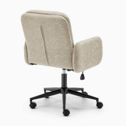 FurnitureboxUK Diora Cream Jumbo Corduroy Swivel Office Chair in Beige - thumbnail 5