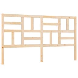 Berkfield Home Bed Headboard 206x4x104 cm Solid Wood Pine in Brown - Size: 206 x 4 x 104 cm - thumbnail 2