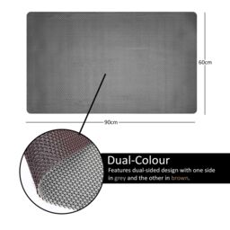 Nicoman Reversible Dual-Colour Grey/Brown PVC Anti Slip Shower Mat Bath Mat - Rectangular 90x60 cm - thumbnail 2