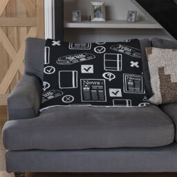 Benjamin Tate Design Press & Media Symbols Blanket in Natural - Size: 120 cm x 150 cm - thumbnail 2