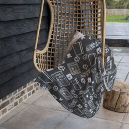 Benjamin Tate Design Press & Media Symbols Blanket in Natural - Size: 120 cm x 150 cm - thumbnail 4