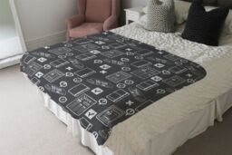 Benjamin Tate Design Press & Media Symbols Blanket in Natural - Size: 120 cm x 150 cm - thumbnail 3
