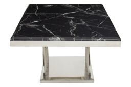 Orsina White Marble & Titan Gold Coffee Table For Living Room, Modern Distinctive Storage Table, Decorative Table in Silver - thumbnail 4