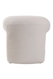 Living and Home Modern Teddy Bear Fur Upholstered Footstool in White - thumbnail 5