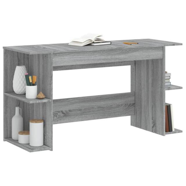 Berkfield Home Decorative Desk Grey Sonoma 140x50x75 cm Engineered Wood - Size: 140 x 50 x 75 cm - image 1