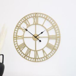 Melody Maison Gold Metal Skeleton Clock 60cm X 60cm - Size: 60 cm X 60 cm - thumbnail 2