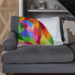 Benjamin Tate Design Animal Cat Illustration Pop Art Designer Blanket in Natural - Size: 120 cm x 150 cm - thumbnail 2