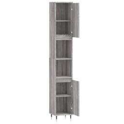 Berkfield Home Bathroom Cabinet Grey Sonoma 30x30x190 cm Engineered Wood - Size: 30 x 30 x 190 cm - thumbnail 6