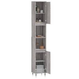 Berkfield Home Bathroom Cabinet Grey Sonoma 30x30x190 cm Engineered Wood - Size: 30 x 30 x 190 cm - thumbnail 4