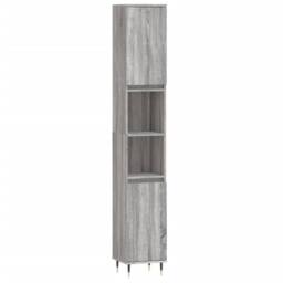 Berkfield Home Bathroom Cabinet Grey Sonoma 30x30x190 cm Engineered Wood - Size: 30 x 30 x 190 cm