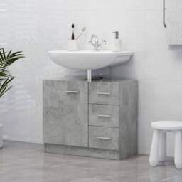 Berkfield Home Sink Cabinet Concrete Grey 63x30x54 cm Engineered Wood - Size: 63 x 30 x 54 cm