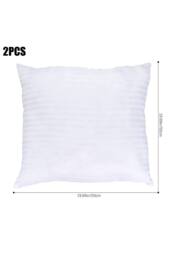Living and Home 2Pcs Striped Universal Pillow Insert，50 cm x 50 cm in White - Size: 50 cm x 50 cm - thumbnail 7