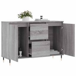 Berkfield Home Sideboard Grey Sonoma 104x35x70 cm Engineered Wood - Size: 104 x 35 x 70 cm - thumbnail 4