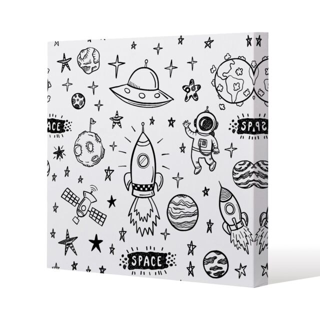 Benjamin Tate Design Doodle space (Canvas Print) / 77 x 77 x 4cm in Natural - Size: 77 x 77 x 4 cm - image 1