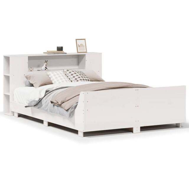 Berkfield Home Bed Frame without Mattress White 150x200 cm King Size Solid Wood Pine - image 1