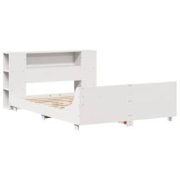 Berkfield Home Bed Frame without Mattress White 150x200 cm King Size Solid Wood Pine - thumbnail 3