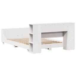 Berkfield Home Bed Frame without Mattress White 150x200 cm King Size Solid Wood Pine - thumbnail 8