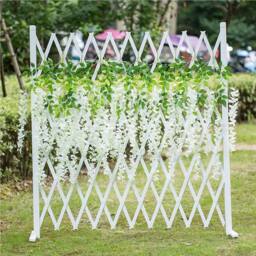 ExtraStar 12 Stems Fake Wisteria Vine Garland for Wedding & Party Decoration in White - thumbnail 5