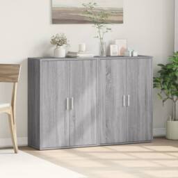 Berkfield Home Sideboards 2 pcs Grey Sonoma 60x31x84 cm Engineered Wood - Size: 60 x 31 x 84 cm - thumbnail 1