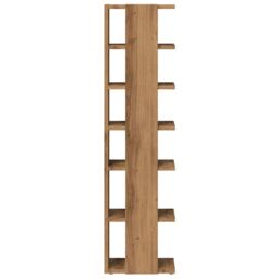 Berkfield Home Shoe Cabinet Artisan Oak 28x27x102 cm Engineered Wood in Brown - Size: 28 x 27 x 102 cm - thumbnail 5