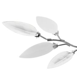 Berkfield Home Ceiling Lamp White & Transparent Acrylic Crystal Leaf Arms 3 E14 Bulbs - thumbnail 3