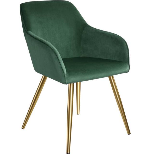 tectake Accent Chair Marilyn Per Piece - Dark Green/Gold in Dark Green - Size: 1 Pack - image 1
