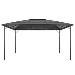 Berkfield Home Gazebo with Roof Aluminium 4x3x2.6 m Black - thumbnail 1