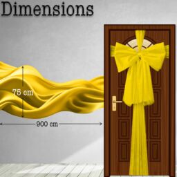 Shatchi Christmas Door Bow - 9m Giant Bow Door Cover - Front Door Decorations for Xmas Wedding, Baby Shower Outside Home Decor in Gold - thumbnail 3