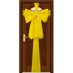 Shatchi Christmas Door Bow - 9m Giant Bow Door Cover - Front Door Decorations for Xmas Wedding, Baby Shower Outside Home Decor in Gold - thumbnail 2