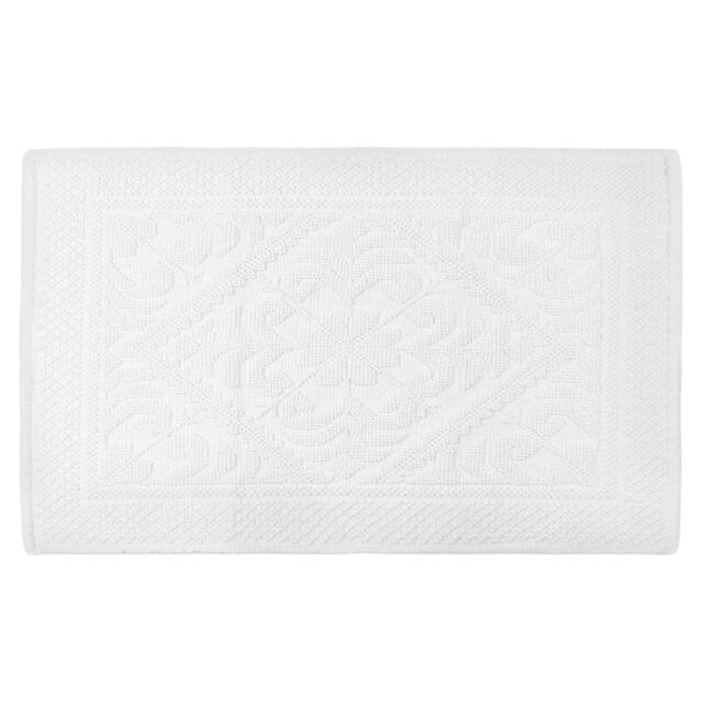 Allure Bath Fashions Country House Jacquard Cotton Bath Mat in White - image 1