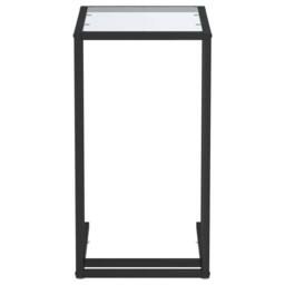 Berkfield Home Stylish Computer Side Table Transparent 50x35x65 cm Tempered Glass in Clear - Size: 50 x 35 x 65 cm - thumbnail 1