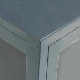 Berkfield Home Sideboard Anthracite 75x35x105 cm Steel & Glass in Dark Grey - Size: 75 x 35 x 105 cm - thumbnail 8