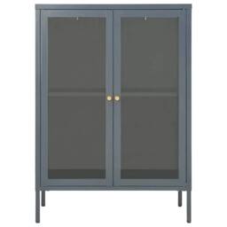 Berkfield Home Sideboard Anthracite 75x35x105 cm Steel & Glass in Dark Grey - Size: 75 x 35 x 105 cm - thumbnail 4