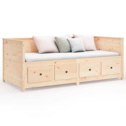 Berkfield Home Beautiful Day Bed 75x190 cm Solid Wood Pine in Light Brown - thumbnail 5