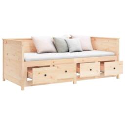 Berkfield Home Beautiful Day Bed 75x190 cm Solid Wood Pine in Light Brown - thumbnail 7