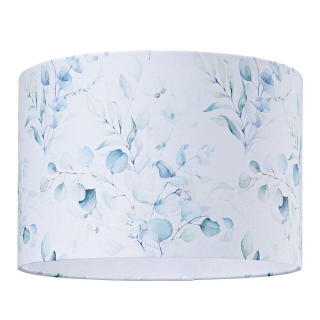 Happy Homewares Contemporary & Elegant Floral Watercolour Lampshade with Soft Pastel Tones in Teal - Size: 12 inches - image 1