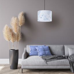Happy Homewares Contemporary & Elegant Floral Watercolour Lampshade with Soft Pastel Tones in Teal - Size: 12 inches - thumbnail 8